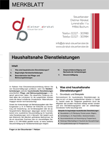 Haushaltsnahe Dienstleistungen