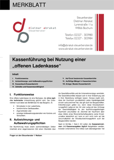 Kassenführung bei Nutzung einer „offenen Ladenkasse“